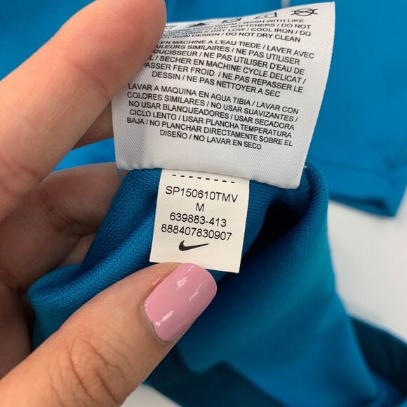 Nike Golf Pullover Men Medium Lagoon Half Zip DriFit Tour Performance Sweatshirt - Picture 12 of 15